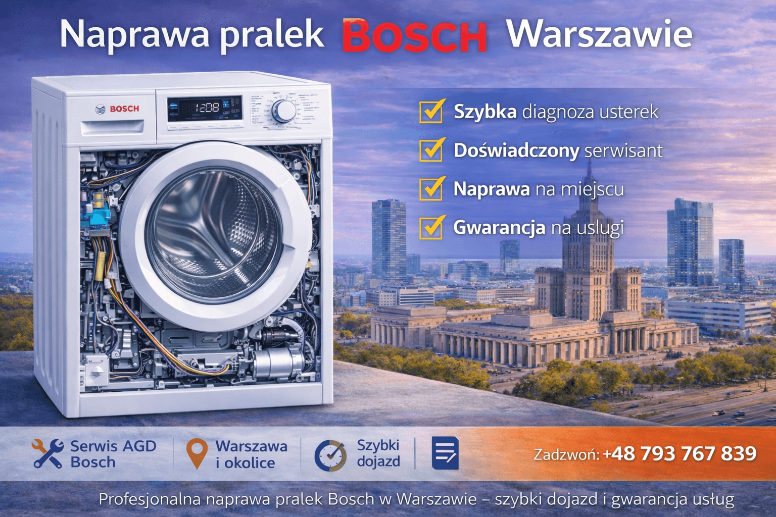 naprawa pralek Bosch Warszawa serwis AGD Bosch naprawa z dojazdem