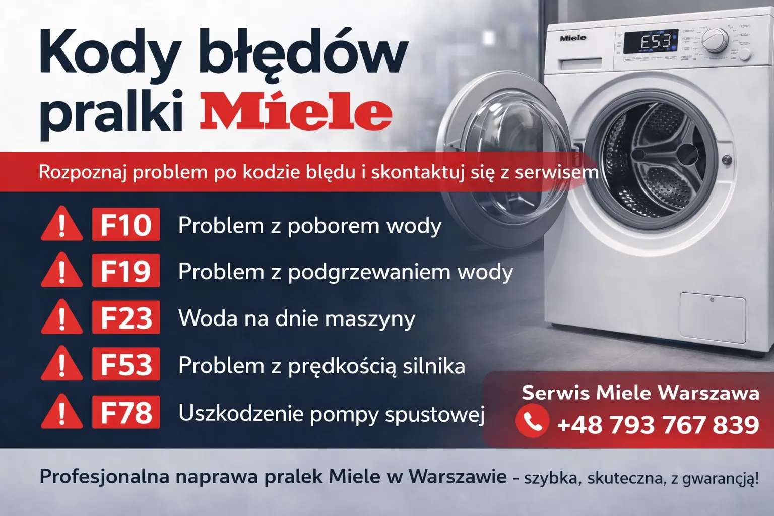 Read more about the article Błędy F211, F212, F213, F214 w pralce Miele