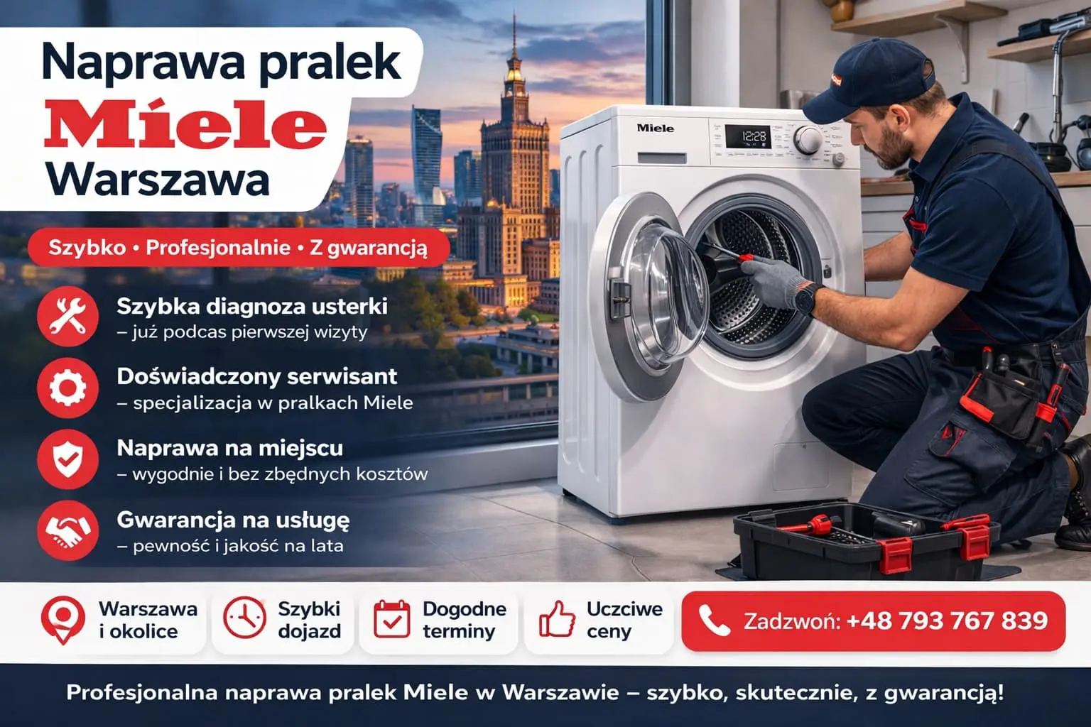naprawa pralek Miele Warszawa serwis AGD szybka naprawa na miejscu